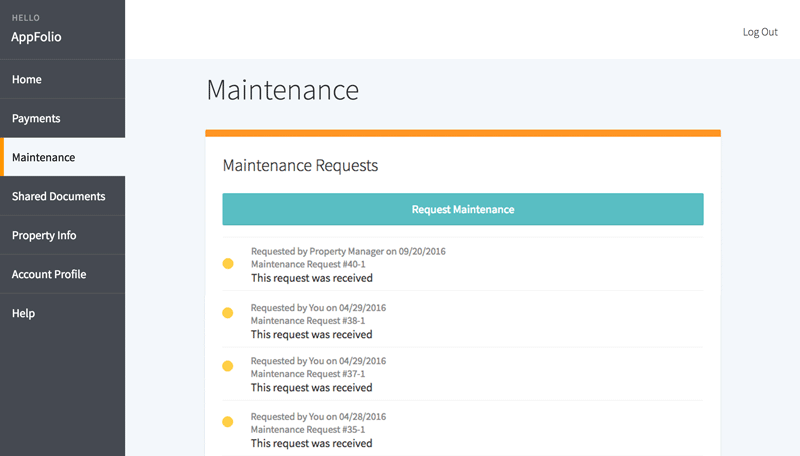 Check the progress of your maintenance request
